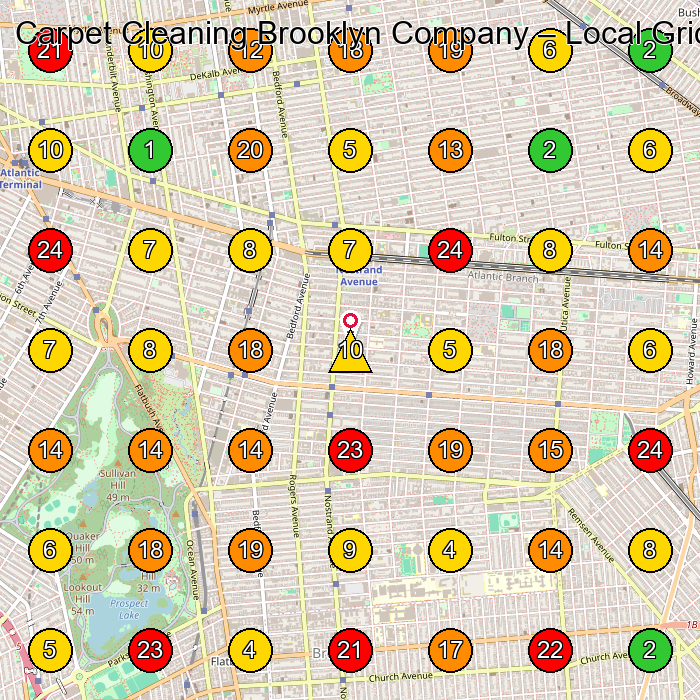 Carpet Cleaning Brooklyn Company Carpet Cleaning Service GeoGrid ranking map for Brooklyn NY